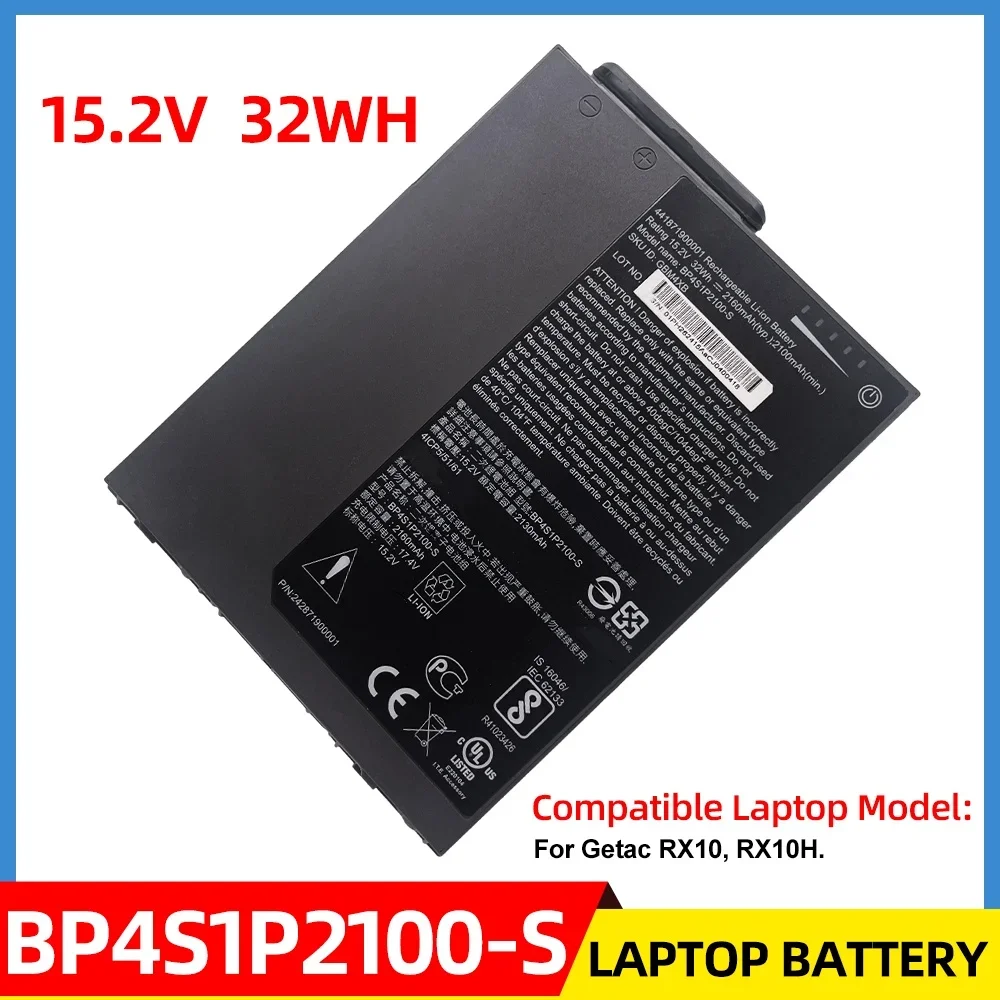 

New 15.2V 2160mAh 32Wh Laptop Battery BP4S1P2100-S 44187190019 44187190019 For Getac RX10 RX10H Laptop Battery