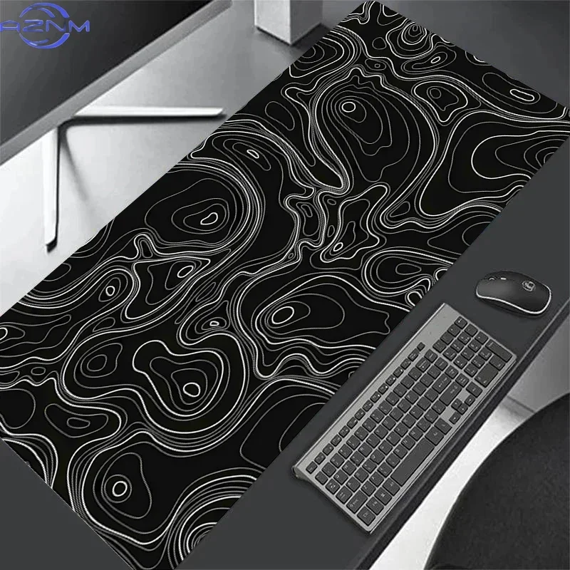 CIFBUY XXL Large Gaming Mouse Pad Strata Liquid Desk Mat Anti Slip Rubber Base Stitched Edges Home Office PC Laptop Accessories