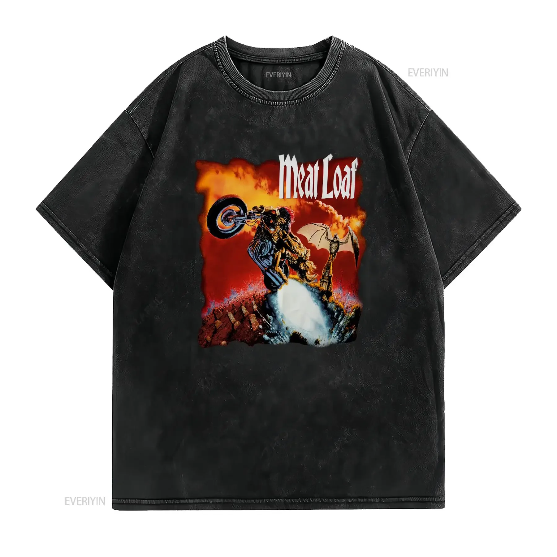 Vintage Meat Loaf Storytellers Tour T Shirt 90s vintage Washed homme Casual Slightly Soft Unisex designer clothes Versatile
