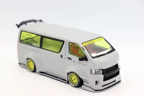 Matel Models Hobby 43 1/43 Skala Hiace Widebody Diecast Legering Leksaksbilar För Samlarpresent 10 best sales gjuten Hiac - №7