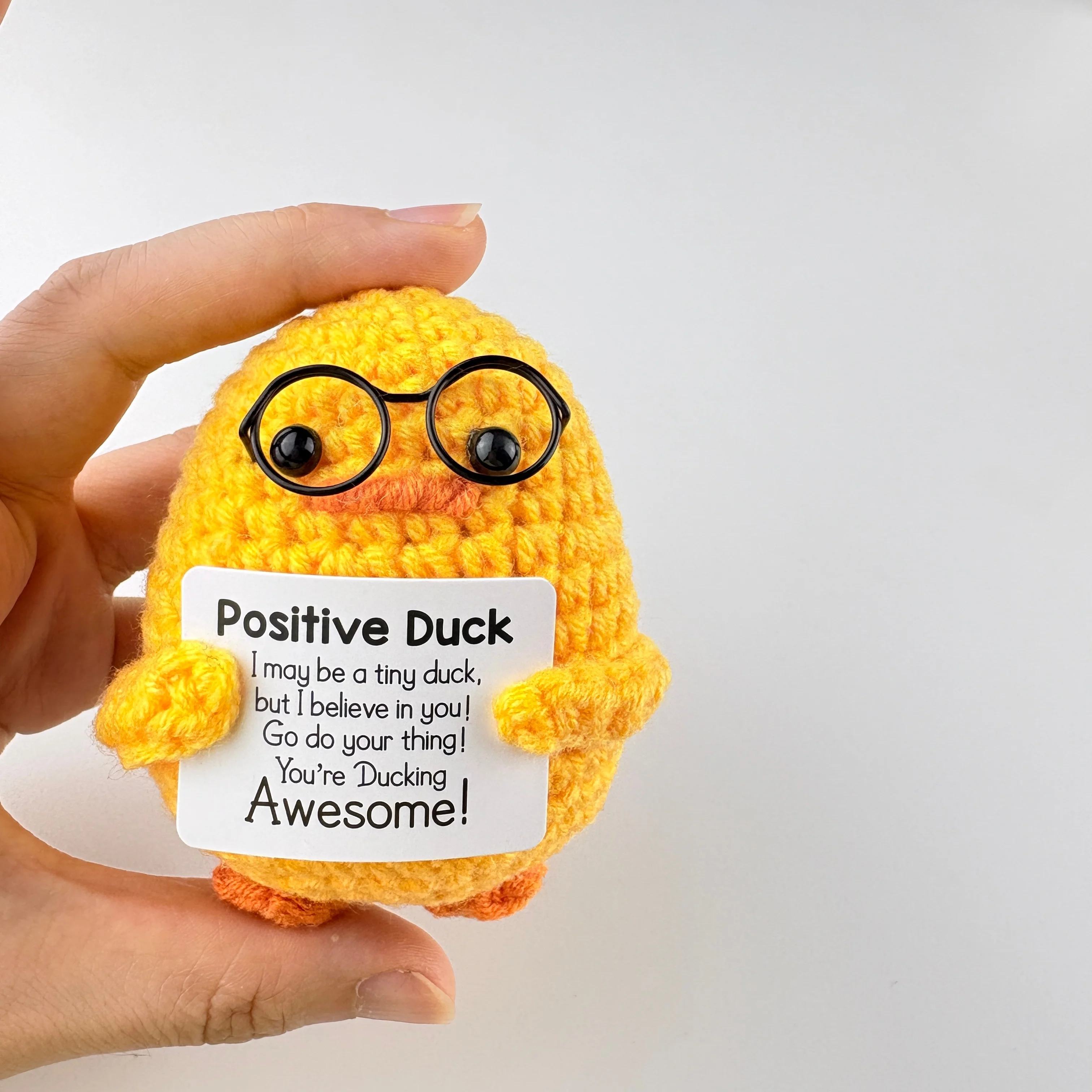 Positive Energy Crochet Potatoes Doll Crochet Vegetable Animal Mini Gift Handmade Knitted Duck Ornament Home Room Decor