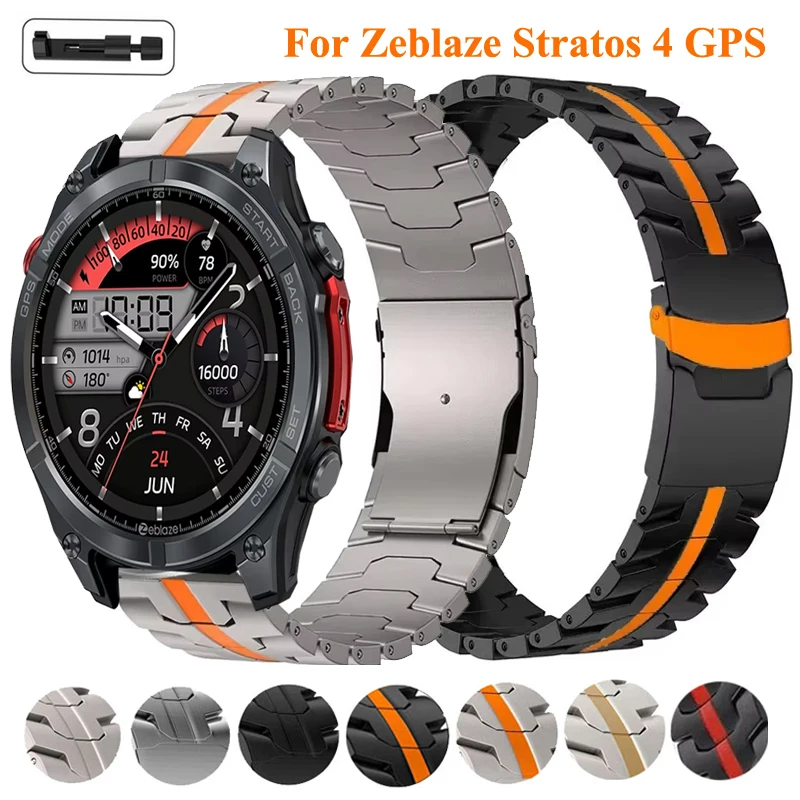 22mm Metal Band For Zeblaze Stratos 4 3 GPS Stainless Steel Strap For Zeblaze GTS 3 GTR 3 Pro/Vibe 7 7 Pro 7 Lite Btalk 3 Plus
