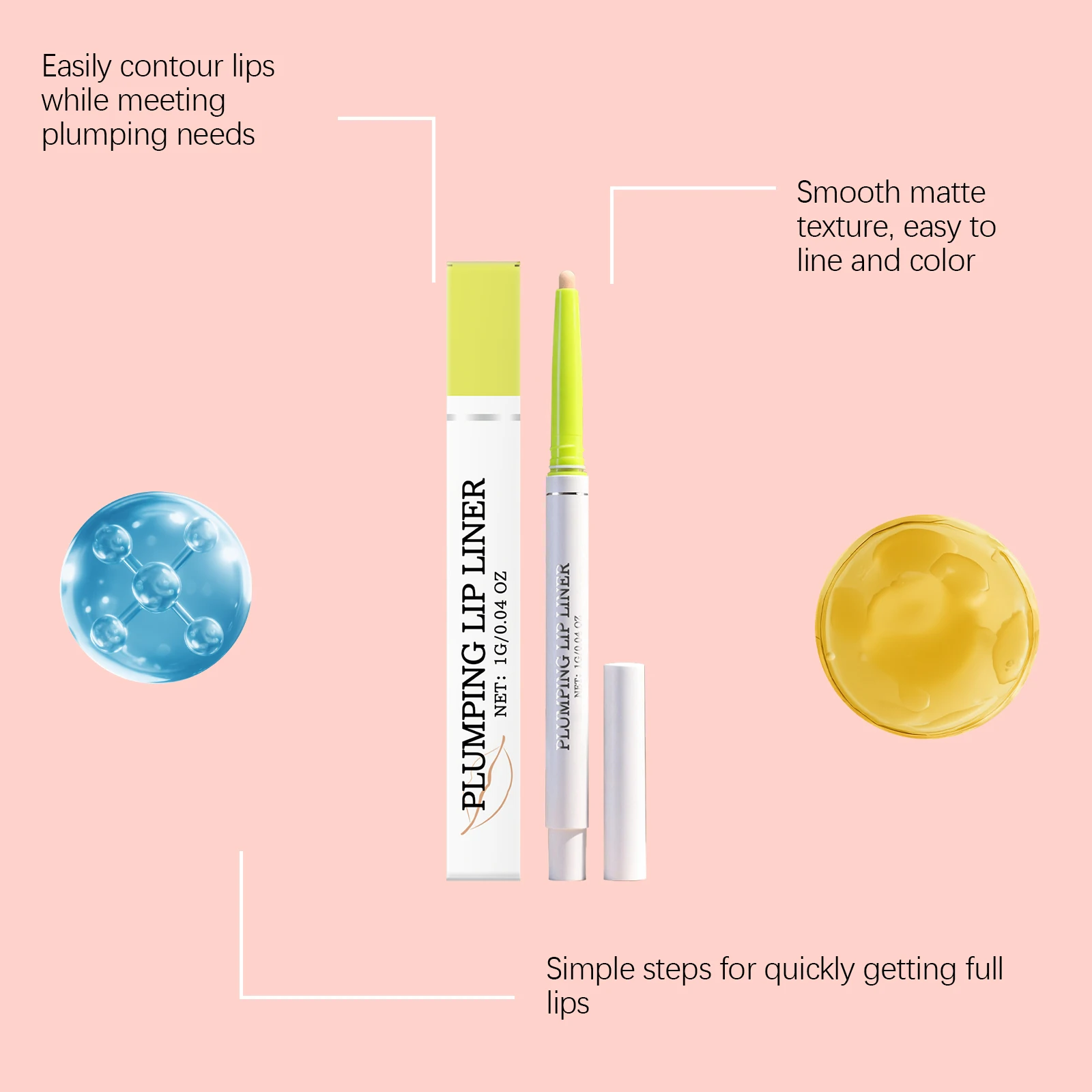 Penna per rossetto Impermeabile Lucidalabbra nudo Matte Contorno Tinta Duratura Tazza antiaderente Rimpolpante Penna per trucco di bellezza naturale Fodera per labbra