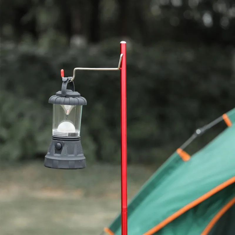 Outdoor Camping Hiking Aluminum Alloy Foldable Lamp Post Pole Portable Fishing Hanging Light Fixing Stand Holder Lantern Stand