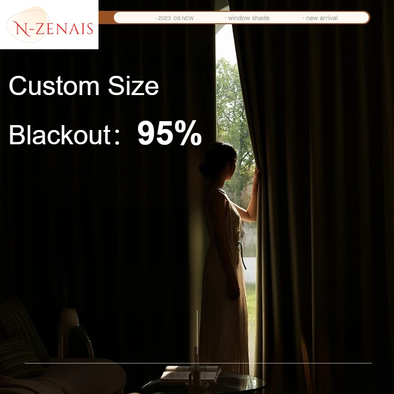 Custom Size Green Full Shade Modern Double-sided Thickening Curtains for Living Dining Room Bedroom White Tulle Elegant Decor
