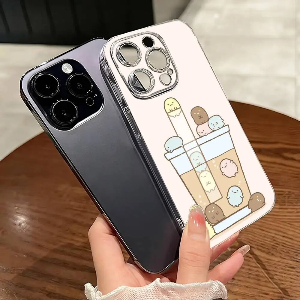D-Sumikko Gurashi-i Phone Case Transparent Silicone Soft For iPhone 17 16 15 14 13 12 11 Mini Pro Max Plus