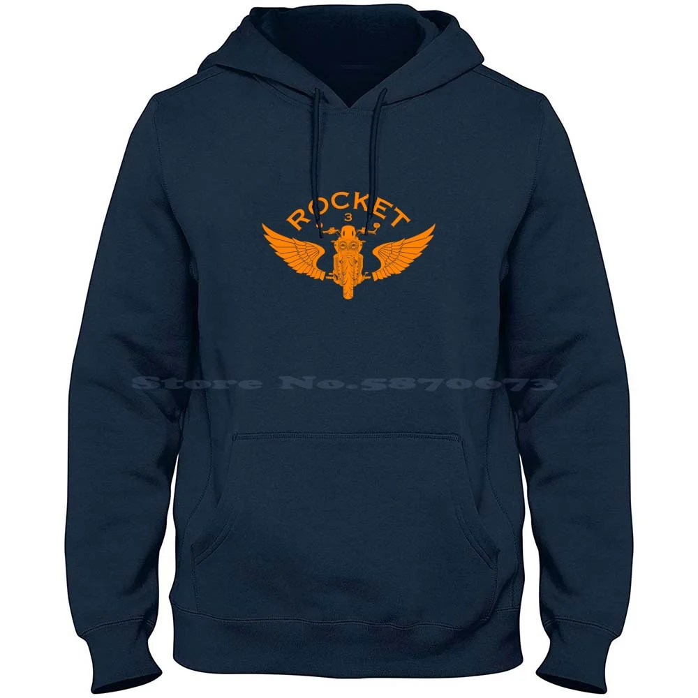 Rocket 3 100% Cotton Hoodie Rocket 3 Motorcycle Motorbike Biker Power Orange