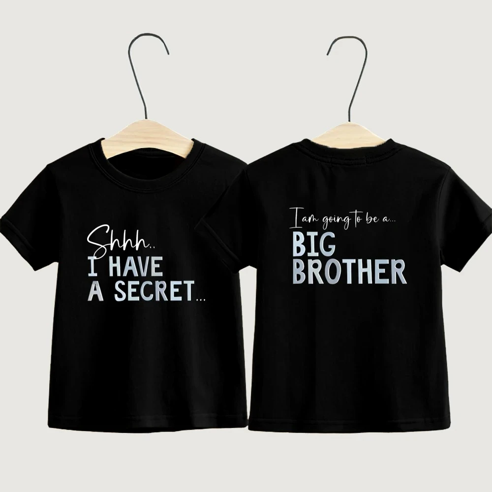 Big Brother T-Shirt I Have A Secret Promoted To Big Brother Pregnancy Announcement Gift Going To Be A Big Brother Kids Tee Tops