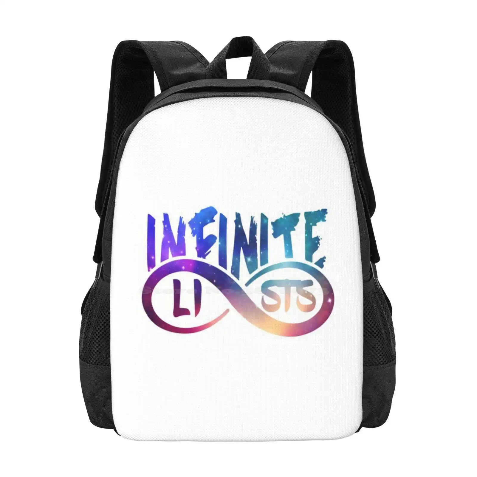 Infinite Lists Galaxy , Infinite Merch , Infinite Lists Youtube Merch Teen College Student Backpack Pattern Design Bags