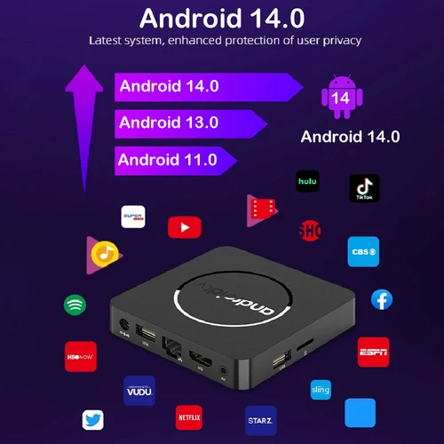 Imagen 2 del producto YOZHIXU Q10 Smart TV Box AllwinnerH313 Android 14 reproductor multimedia asistente de Google Dual Wifi 5G 4GB 8GB 32GB 64GB 128GB decodificador