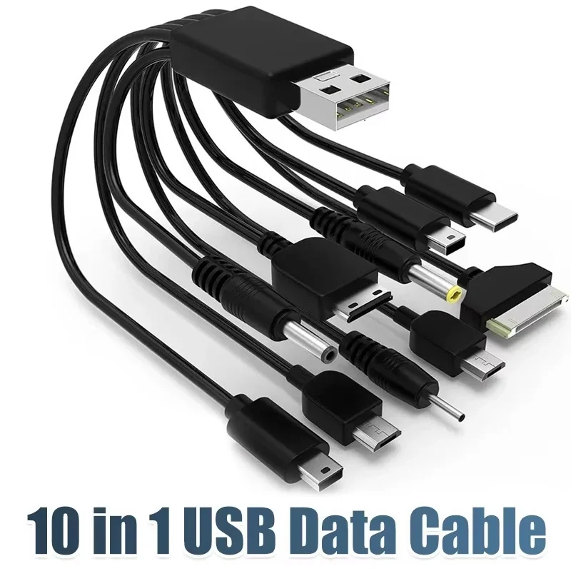 Universal 10 In 1 Micro USB Type C Mobile Phone Charger Adapter Plug Usb Data Cable Charging Cable Data Wire Cord For PSP iPod