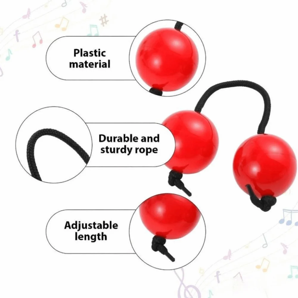 2 Pairs Handheld Aslatua Shakers​ Percussion Instrument Plastic ​African Percussion​ ​Rhythmic Balls​