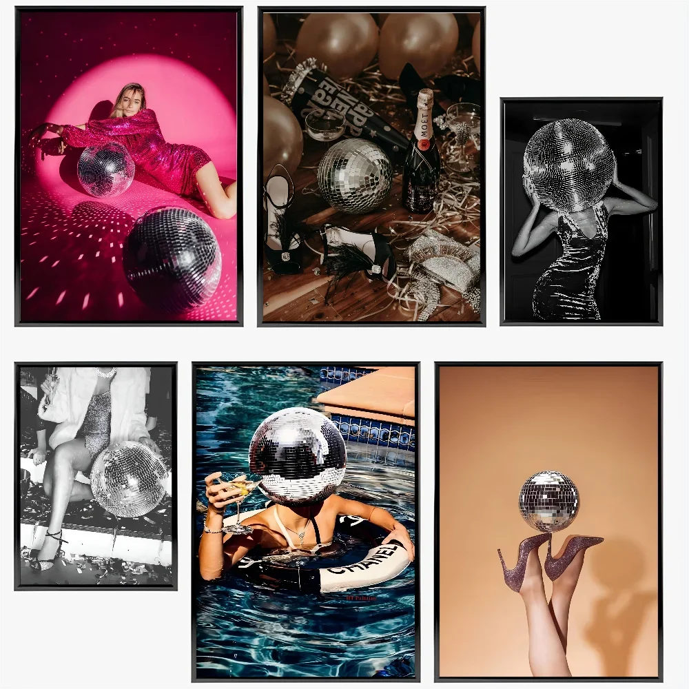 ديسكو الكرة Dancefloor ملصق حفلة ملصق ورقة طباعة غرفة المعيشة المنزلي غرفة نوم مدخل بار مقهى الفن اللوحة الديكور #1