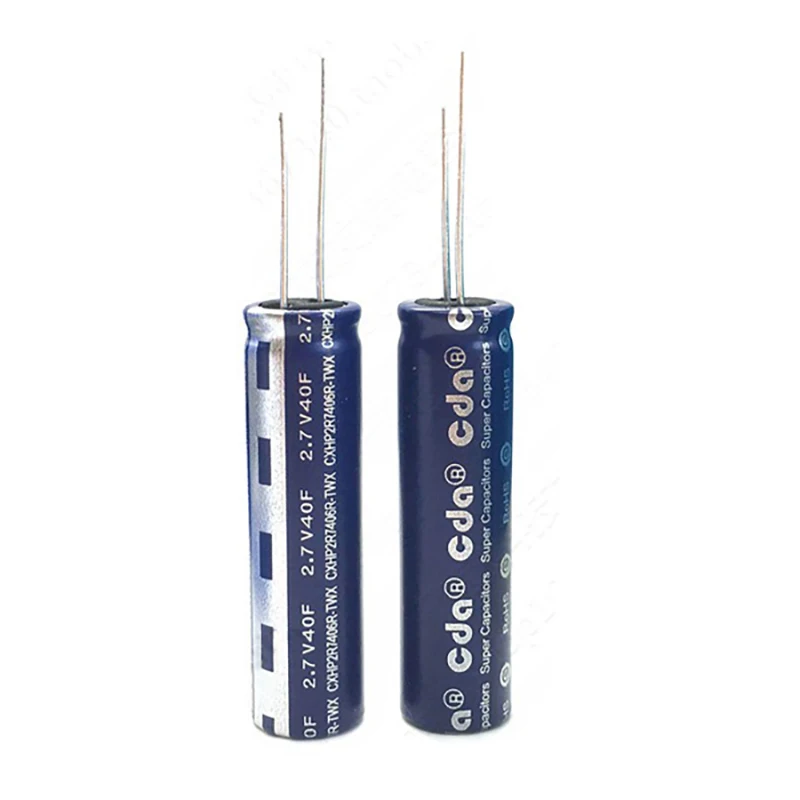 

2PCS Original Energy Taiwan CDA 2.7V40F Super Capacitor Size 12.5*46 Farad Capacitor Low ESR High Current Can Replace Battery