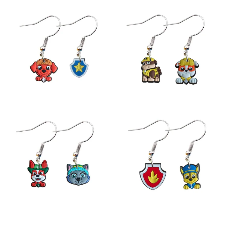 Paw Patrol Earrings Women Fashion Earring Cartoon Chase Skye Ear Hook Pendant Jewelry Kawaii Girls Earstuds Accessories Gifts