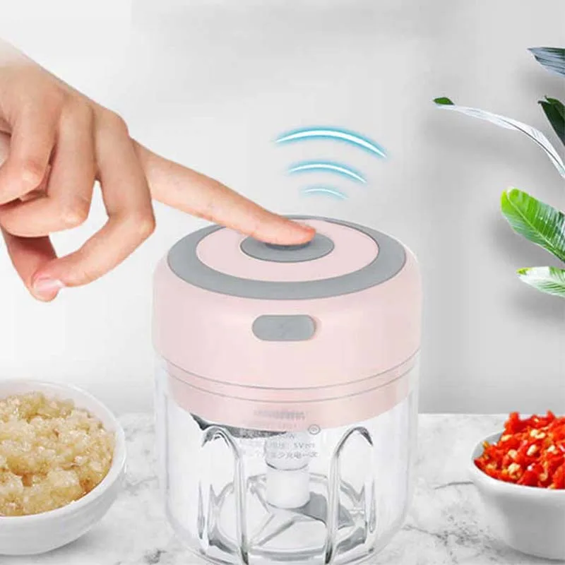 Smart Kitchen Tools Wireless Stainless Steel Vegetable Cutter Meat Chopper Mini Electric Garlic Crusher Chili Ginger Crusher