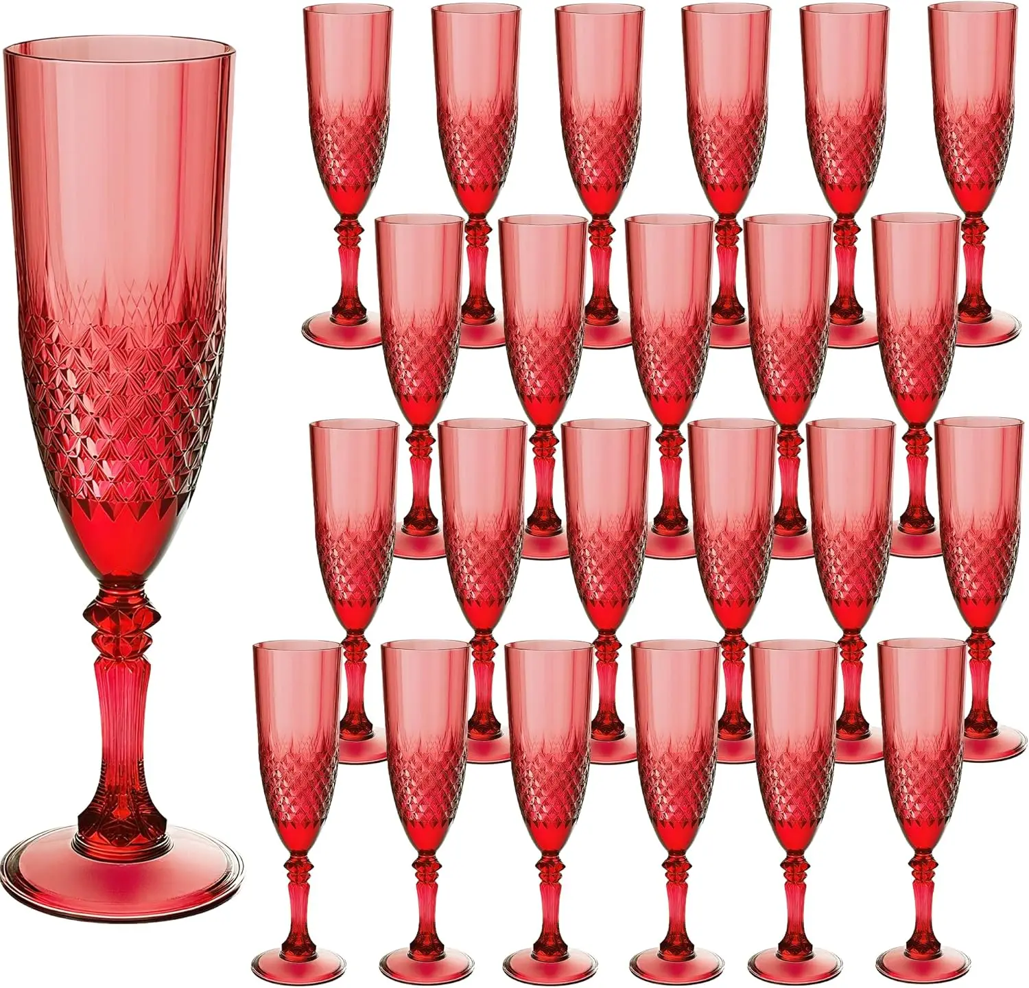

Plastic Champagne Flutes, Champagne Glasses Bulk, Reusable Unbreakable Acrylic Wine Glasses Goblets for Weddings Bachelo
