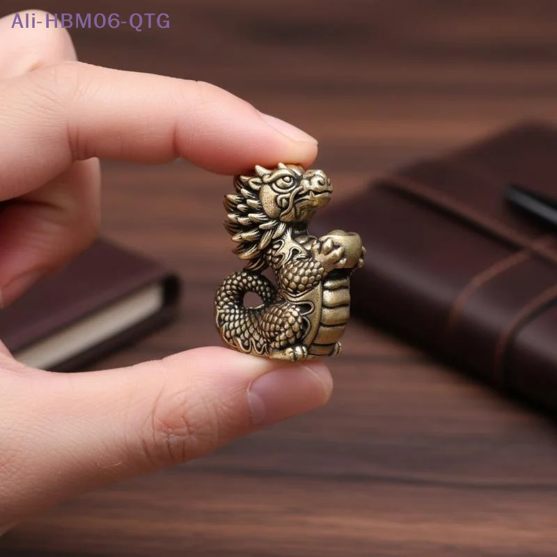 [New] 1PC Antique Dragon Statue Ornament Moveable Body Joints Exhibition Hall Decor Zodiac Animal Brass Crafts Collection