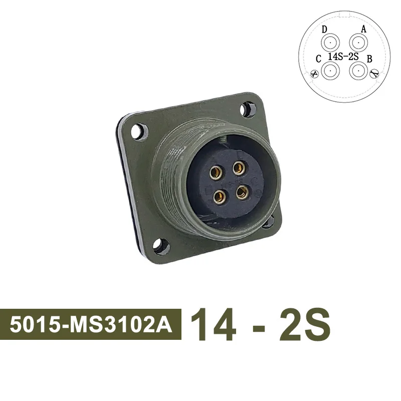 Mil std ronde connector ms3102a 14s-2 14s-5 14s-6 MIL-C 5015 militaire specificatie connectoren ms3106 ms3108 stekker & stopcontact