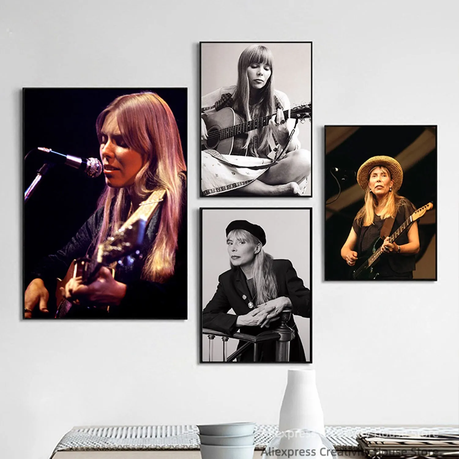 جوني ميتشل ملصق الموسيقى أيقونة جدار الفن قماش طباعة للديكور المنزل