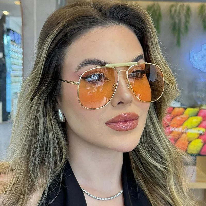 

Metal Framed Sunglasses For Women Oversized Goggles Luxurious Sunglasses Retro Trendy Glasses Punk Pilot Sunglasses Outdoor