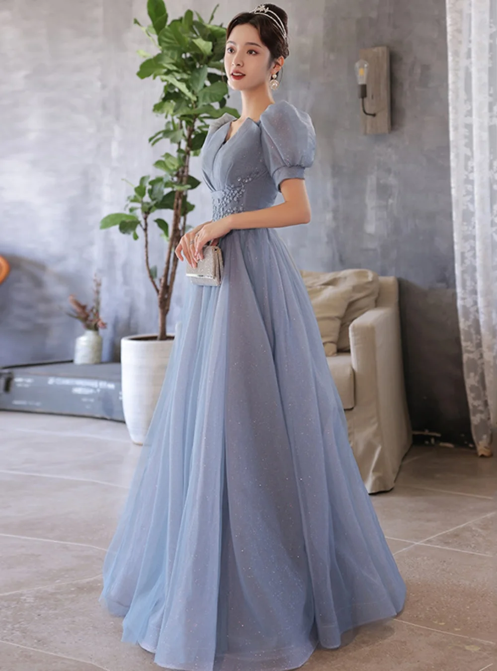 Women's Fairy Style Wedding Guest Dresses Elegant Evening Party Gown Formal Long Dresses