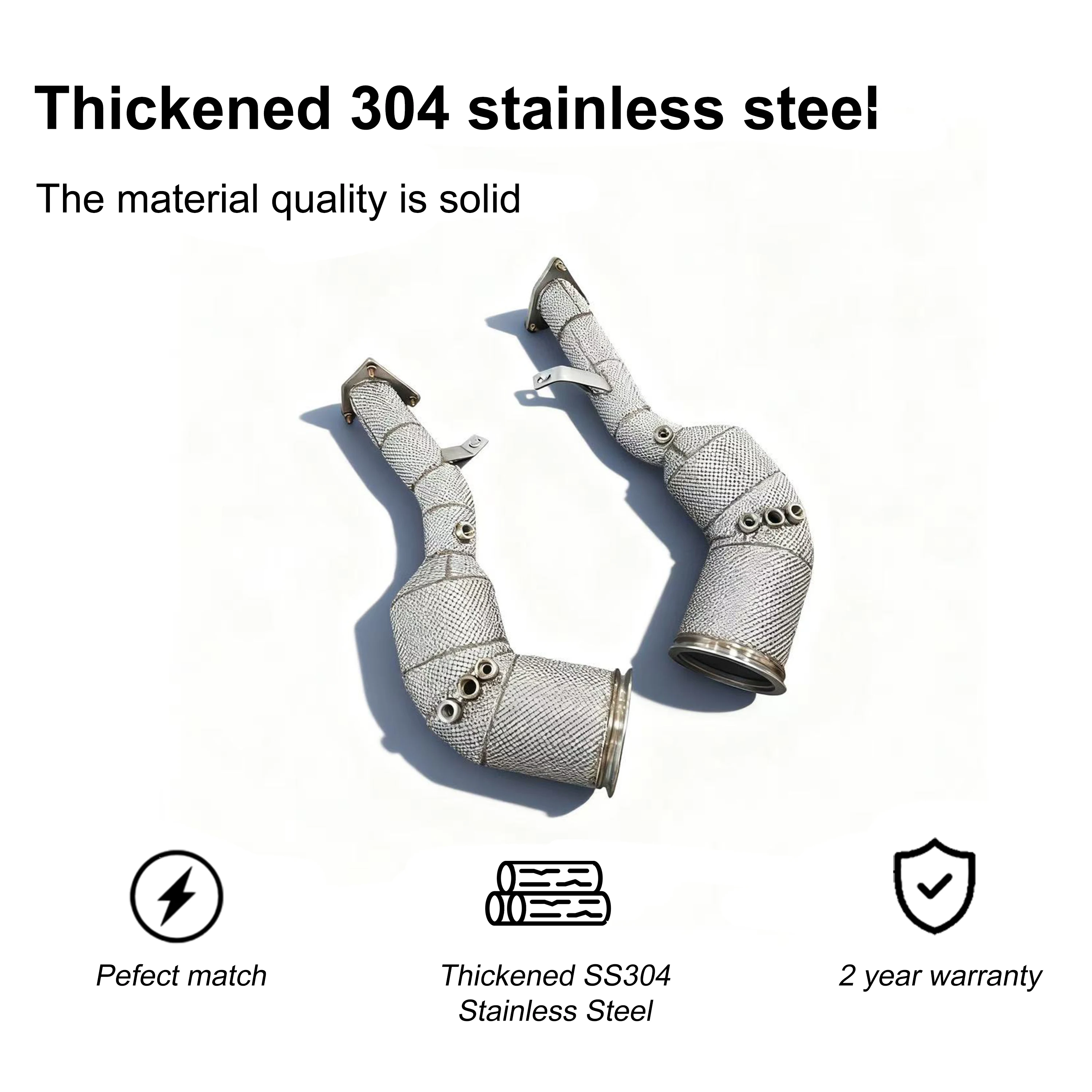 ACE für Porsche Macan Turbo/GTS 2.9T SUS304 Turbo-Downpipe mit Hitzeschild, Hochleistungs-Sportauspuffrohr – Detail 5