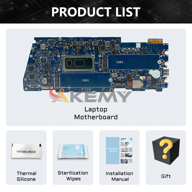 Imagem -06 - Akemy B9450f Placa-mãe para Notebook Asus Expertbook b9 B9450 B9450fa Placa-mãe Portátil i5 i7 10th Gen Cpu 8g 16g Ram