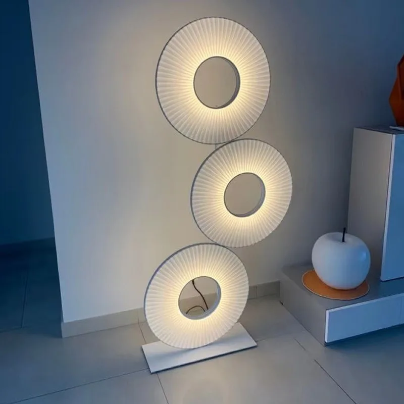 Living room sofa side ambient vertical lamp, creative Nordic homestay Zen bedroom fabric artist floor lamp