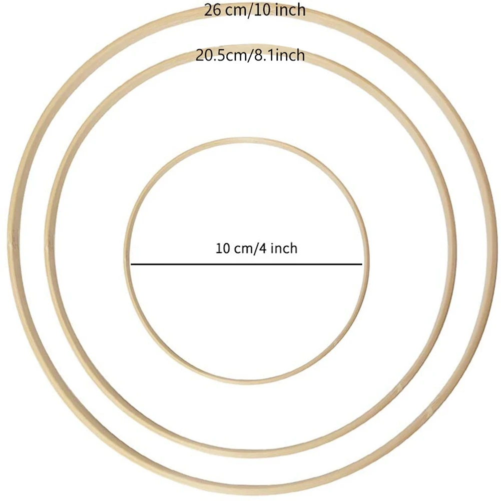 

AS97 Кольца «Ловец снов», 12 шт., деревянный бамбуковый обруч с цветочным рисунком для DIY, декор венка, декор свадебного венка и настенное ремесло