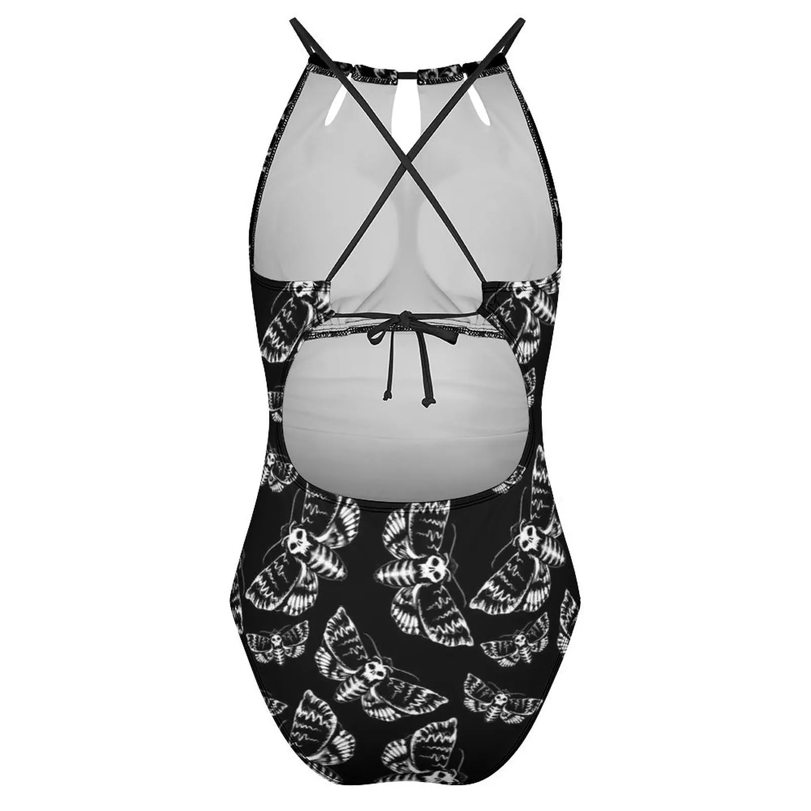 القوطية طباعة ملابس السباحة الأبيض الموت رئيس العثة رفع ملابس السباحة قطعة واحدة اللياقة البدنية لباس سباحة ارتداءها مثير الرسم ملابس الشاطئ