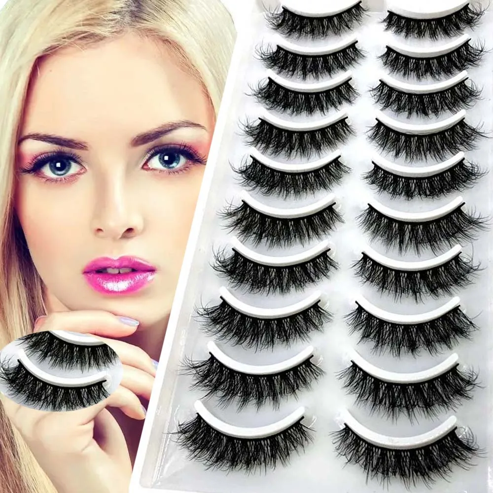 NEW 10 Pairs Makeup Eyelashes Soft Fluffy Lashes False Eyelashes Dramatic 3D Mink Lashes Lash Extension Make Up Cilio Faux Cils