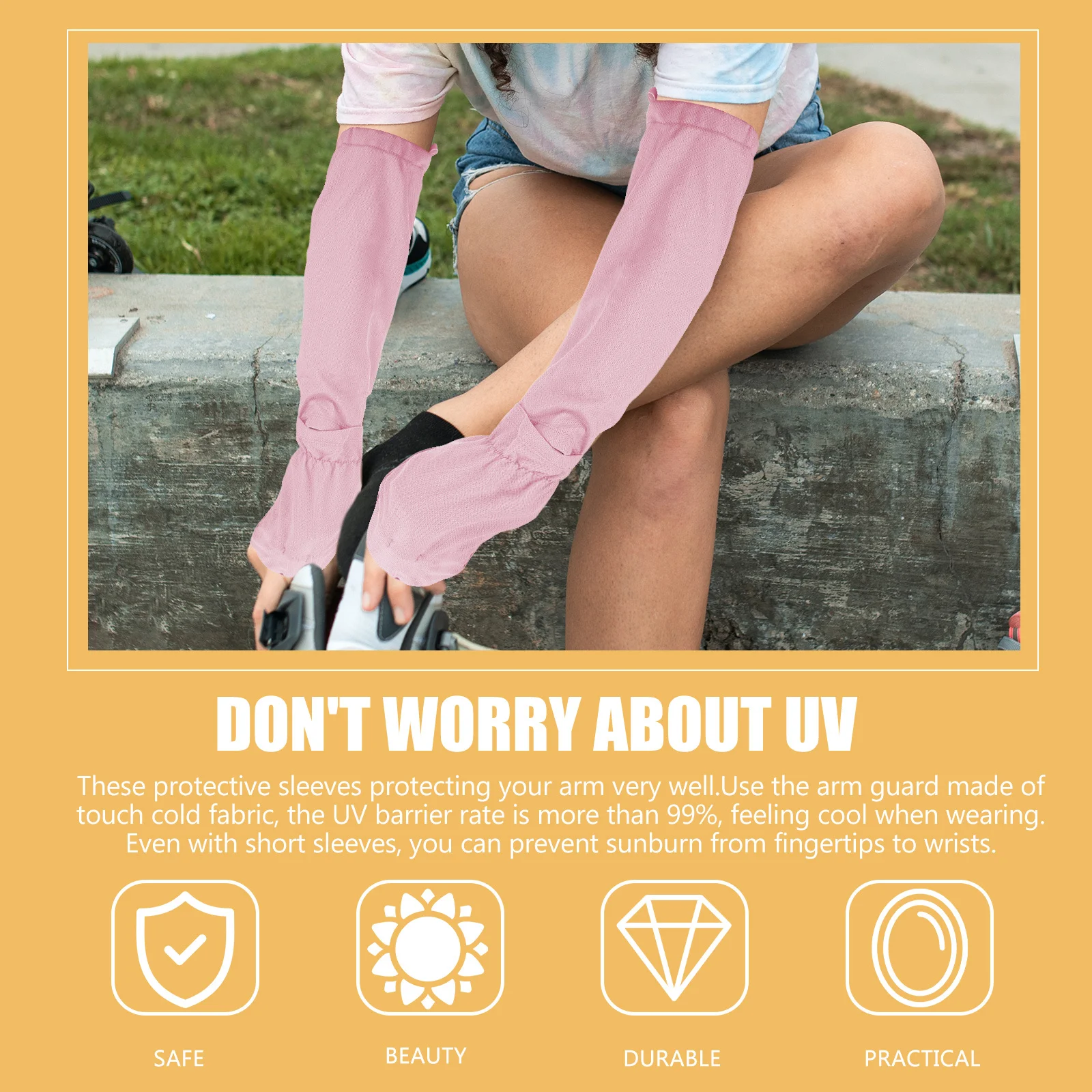 1 زوج أكمام الشمس للرجال النساء الأشعة فوق البنفسجية واقية التبريد أكمام أذرع تبريد الصيف الرياضة في الهواء الطلق المشي لمسافات طويلة ركوب الدراجات والعتاد #2