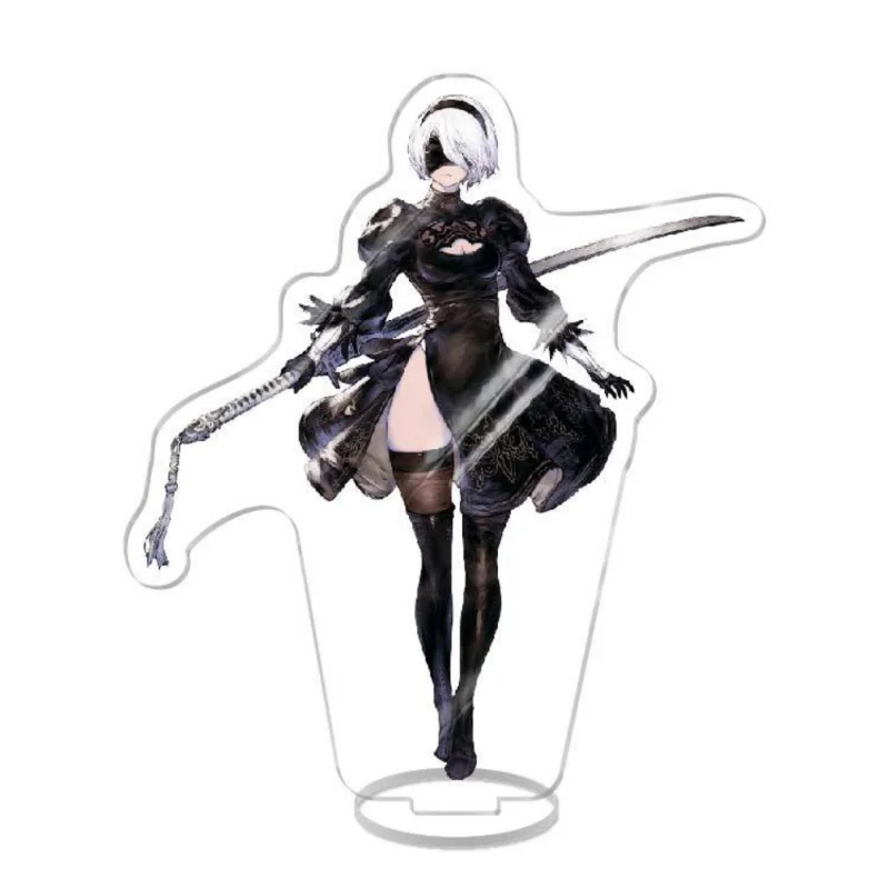 NieR:Automata Anime Game Acrylic Stand Model, Girl 2B, Action Figure, Desk Decoration Plate, Collectible for Friend, Fans Gifts