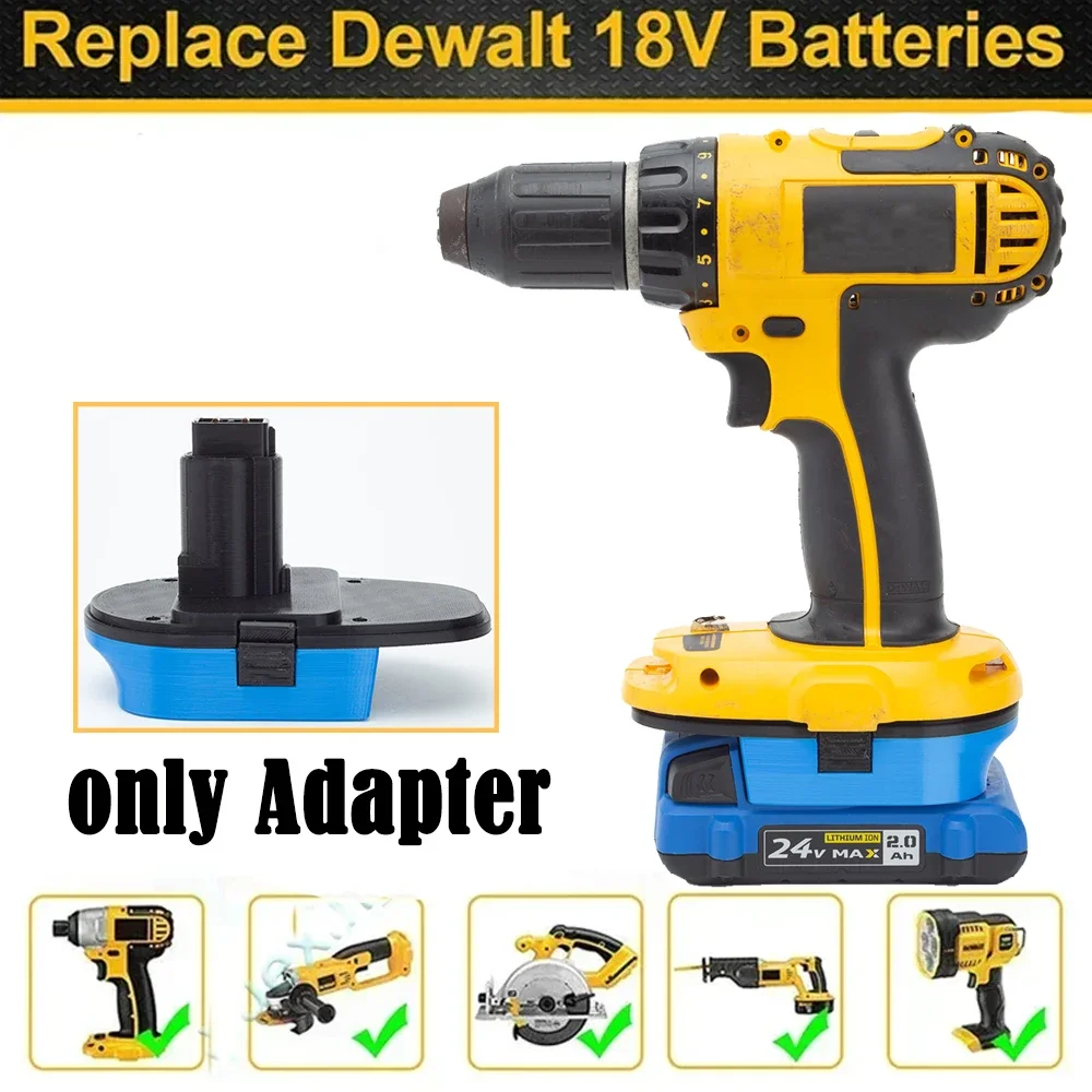 Battery Adapter Converter For Kobalt 24V Li-ion to for Dewalt 18V XRP Series Ni-cd Battery Cordless Tools(NO Batteries )