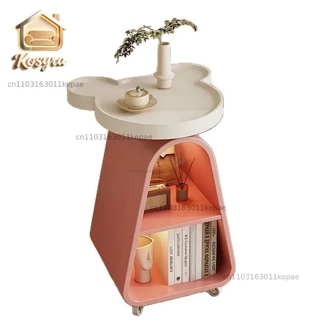 Cream wind wrought iron removable trolley coffee table small table bedside shelf side cabinet sofa side table