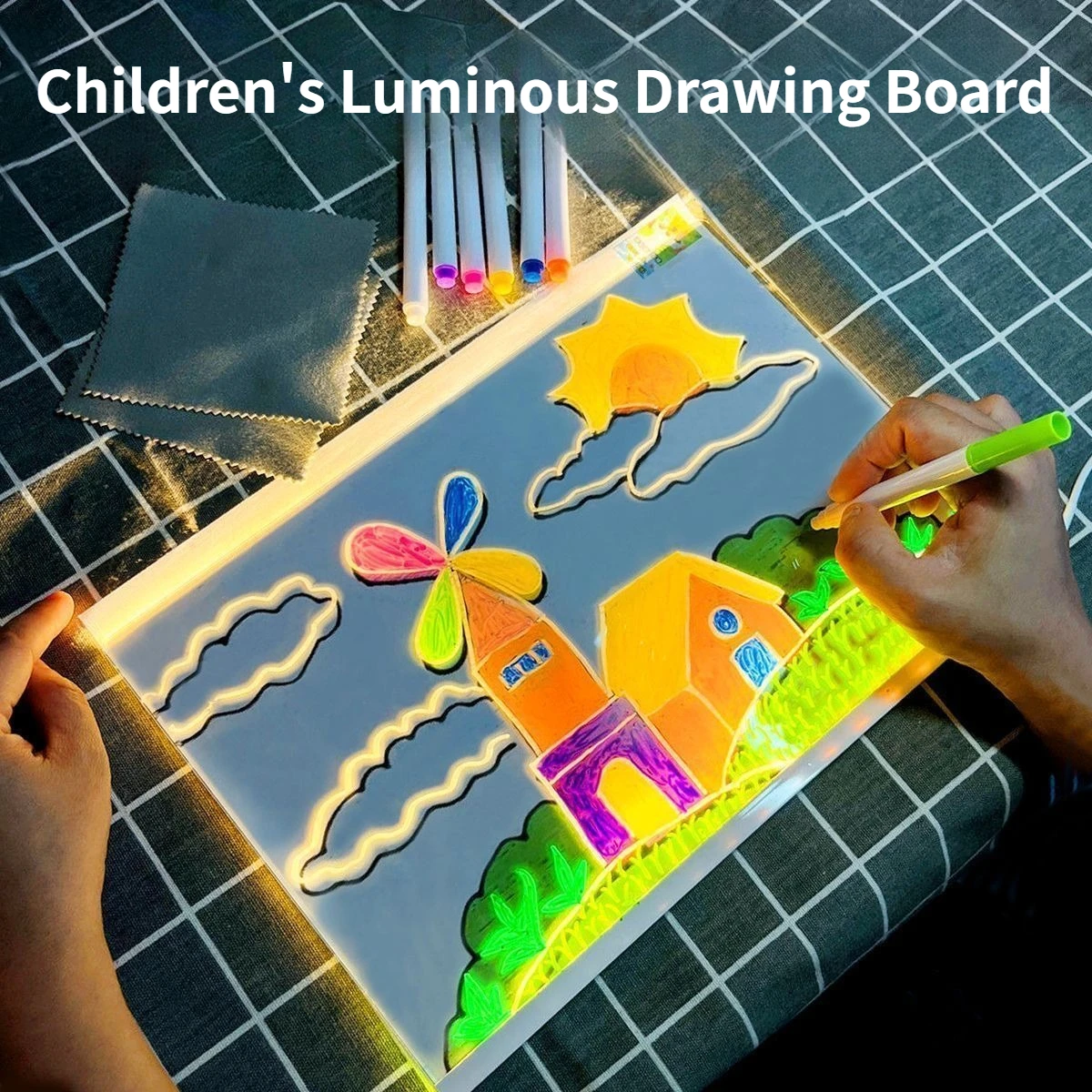 

Детская светящаяся доска для рисования своими руками, светодиодная доска для заметок с цветами, доски для сообщений с буквами, светящаяся акриловая прозрачная доска для рисования