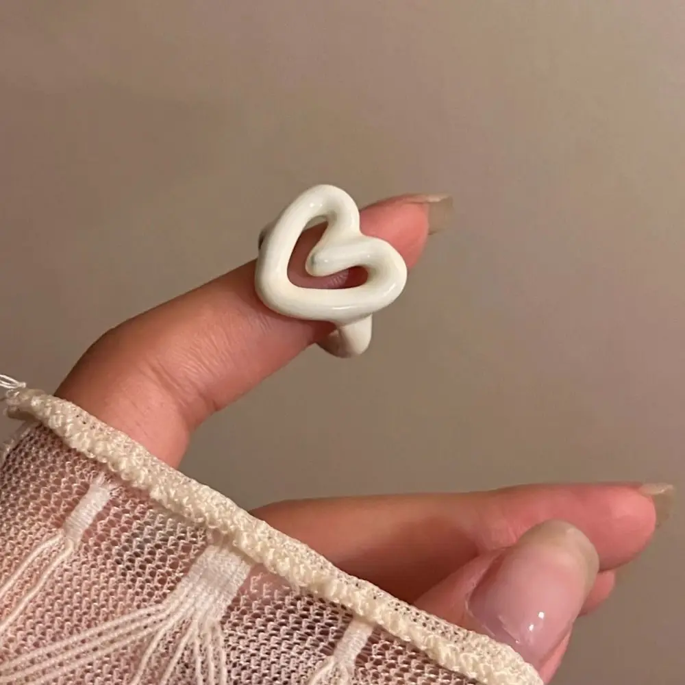 Кольцо с допаминовой глазурью ярких цветов, регулируемое кольцо на палец для всех возрастов, кольцо цвета макарон, уникальное кольцо в форме сердца, сувениры для вечеринок