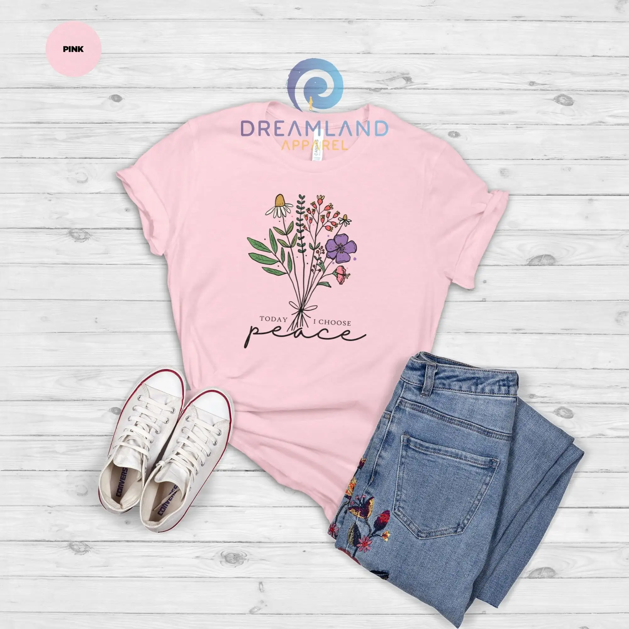 Сегодня я выбираю футболку Peace Mental SweaT с цветочным мотивационным позитивным вдохновляющим Self Love