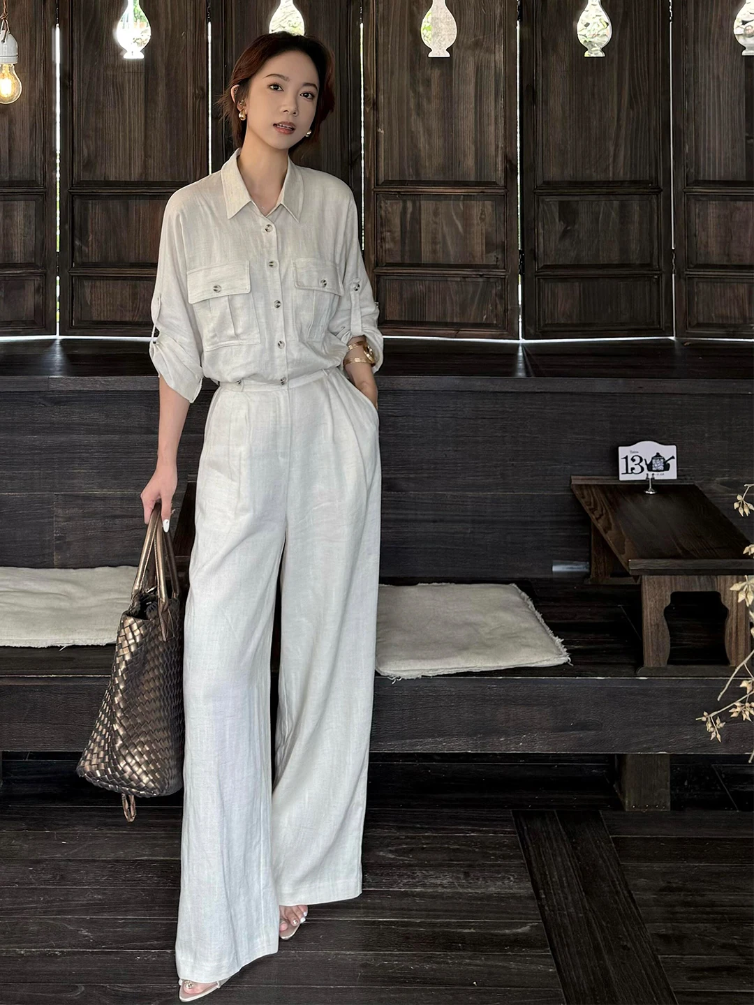 

Элитный льняной комбинезон для женщин: свободный крой, повседневный стиль, стройнящие длинные брюки, высокая талия, классический дизайн, эксклюзив онлайн-продажи