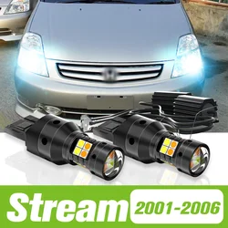 2pcs For Honda Stream 2001-2006 Dual Mode LED Turn Signal+Daytime Running Light DRL 2002 2003 2004 2005 Accessories