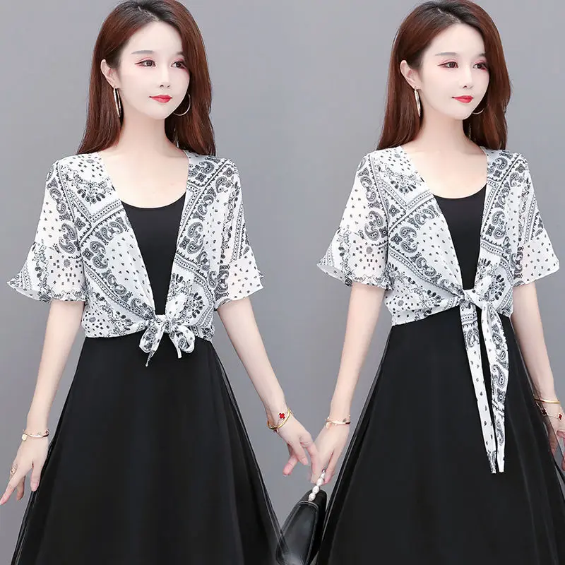 

Printed Summer Lightweight Women's Sun Protection irt awl V-ne ort Sve Loose Fit Faionable Outerwear Coat