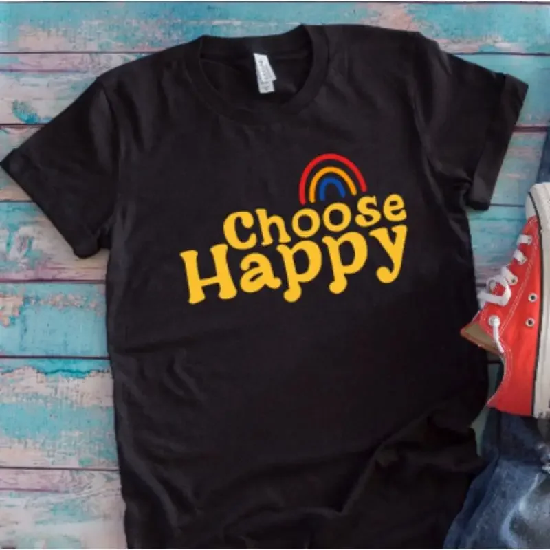 Choose Happy Black T Shirt