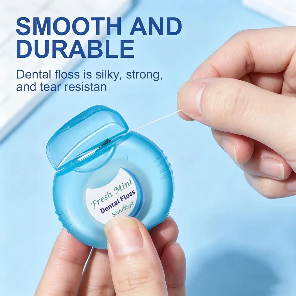 Ultra Thin Mint Flavored Dental Floss Roll 1/2/3/4/5/6Pcs, Deep Clean Between Teeth, Gentle Oral Care for Daily Use