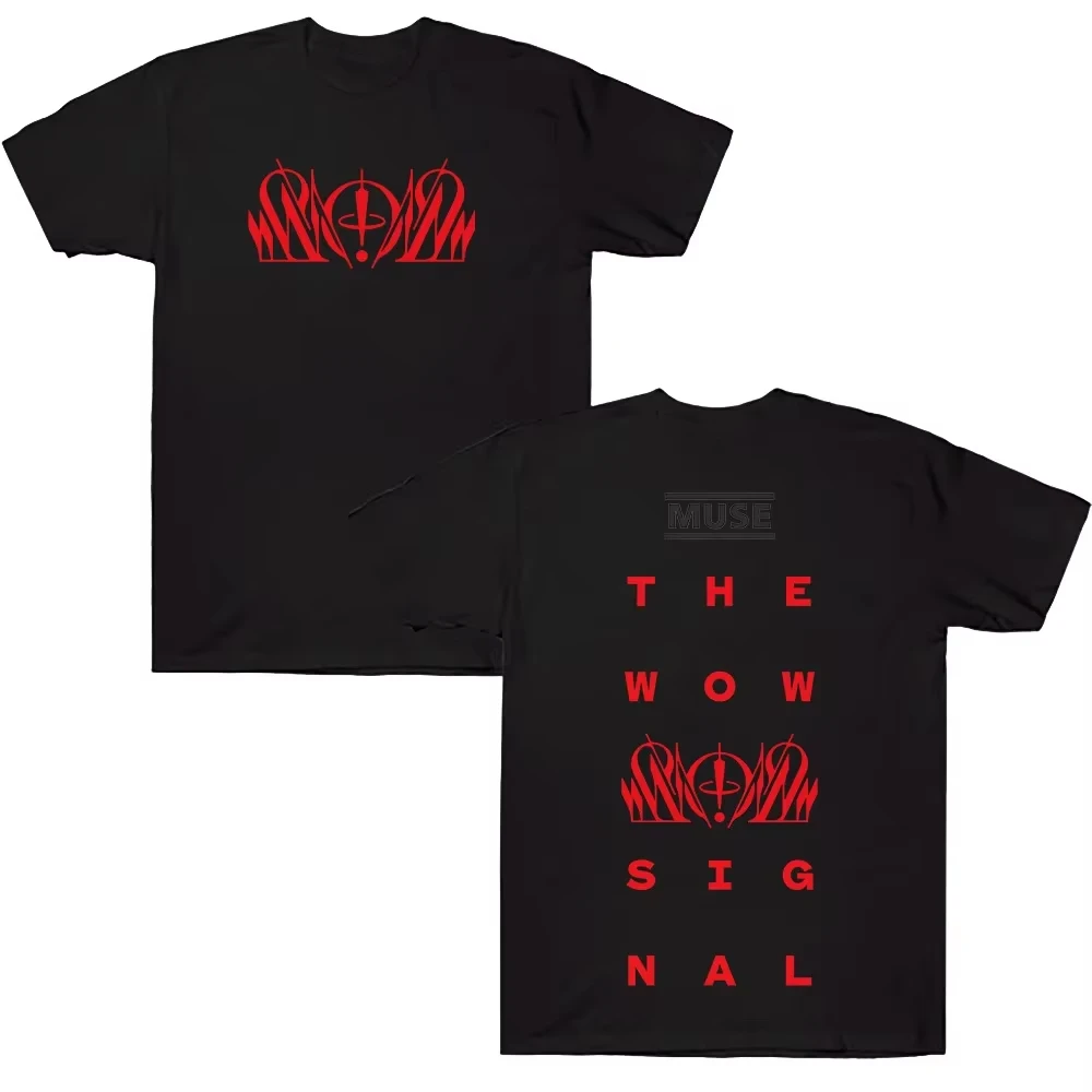 Black Muse Band The Wow! Signal T-Shirt Cotton Graphic Tee Men Women Summer Streetwear