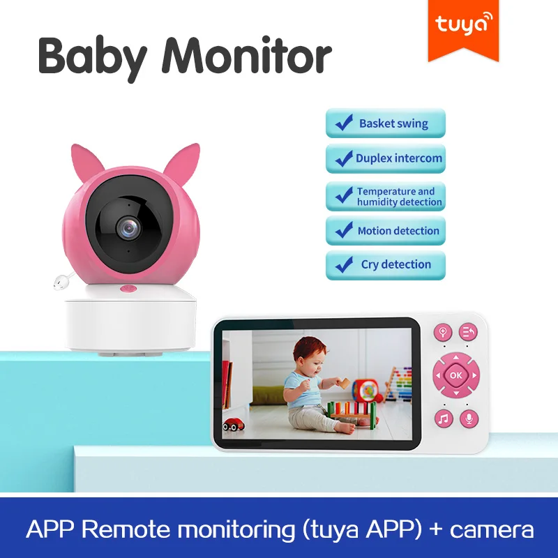 Smart tuya APP companion for sleeping babies two-way voice in-room safety guard monitor mum's professional assistant