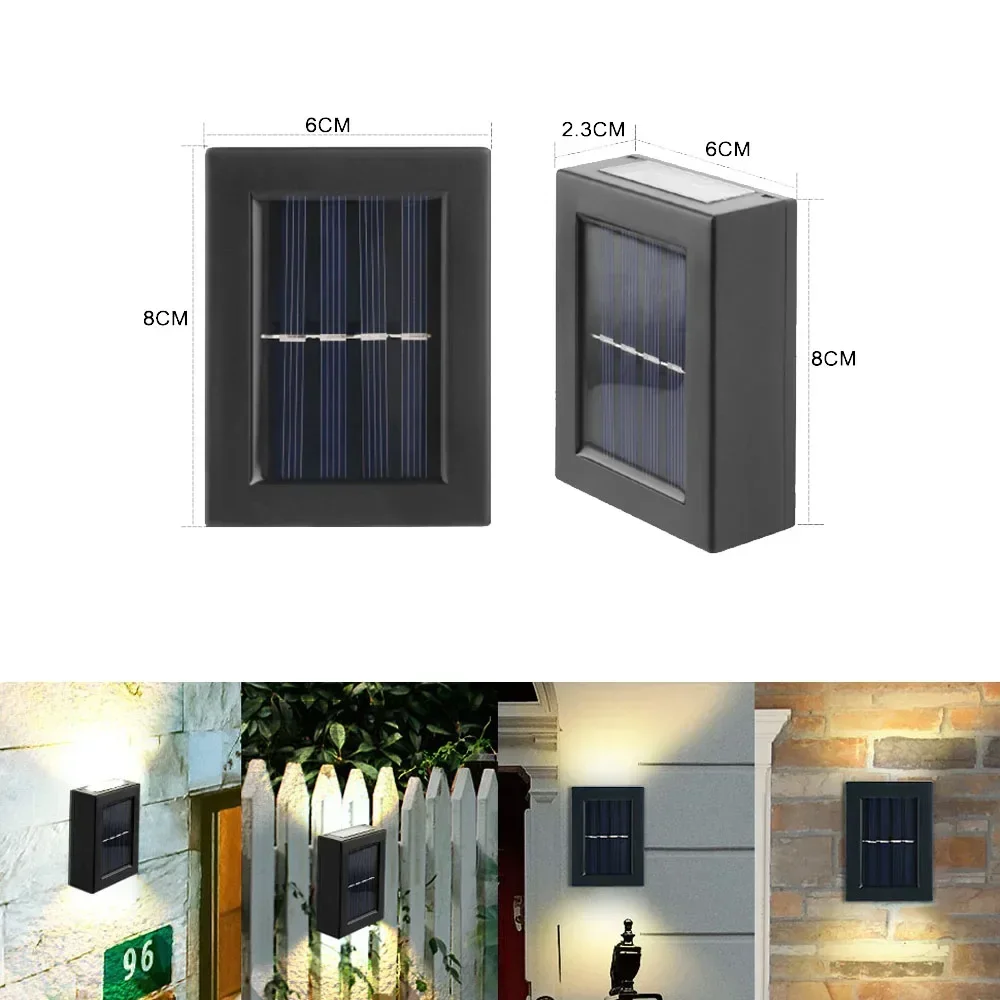 Solar Light Up and Down Spot Lights Outdoor Waterproof Street Wall Light Powered Sunlight for Garden Decorative