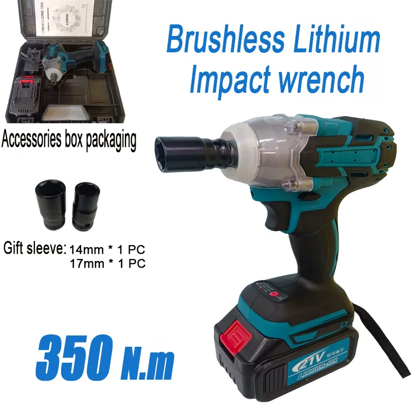 Cordless Electric Impact Wrench Installing Torque Meter Brushless Lithium Battery Car Repair Torque Display Track Accessory Box