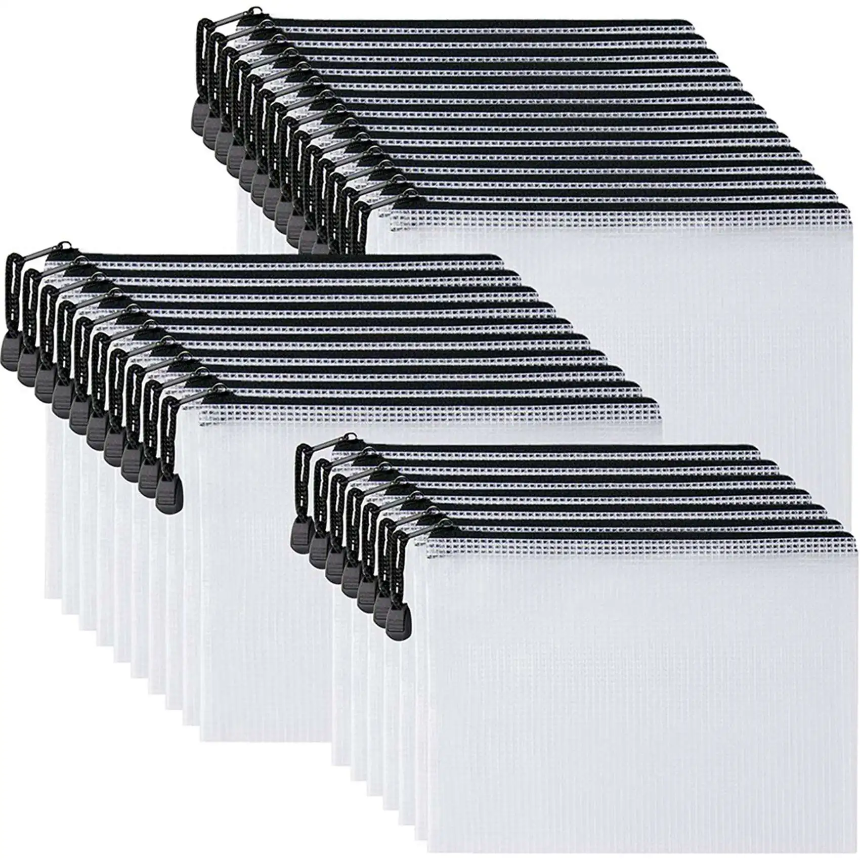 

120Pcs B6 Mesh Zipper Pouch,Waterproof Zip Bag For School Office Supplies, Puzzles & Games Organizing Storage