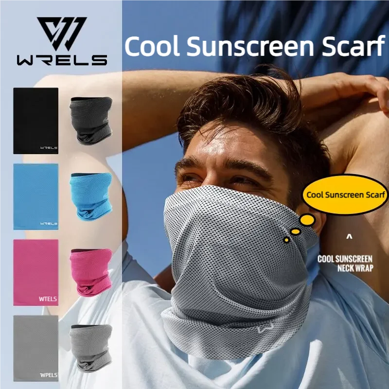 WRELS Sports Headscarf Tube Multi Use Cycling Face Mask Neck Gaiter Ice Silk Scarf Outdoor Face Shield Bicycle Bandage Wrist